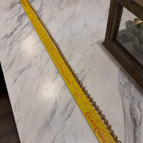 ANNE KLEIN Vintage Gold Tone Beaded Necklace Signed Classic Elegant 16 Inch - Picture 6 of 6